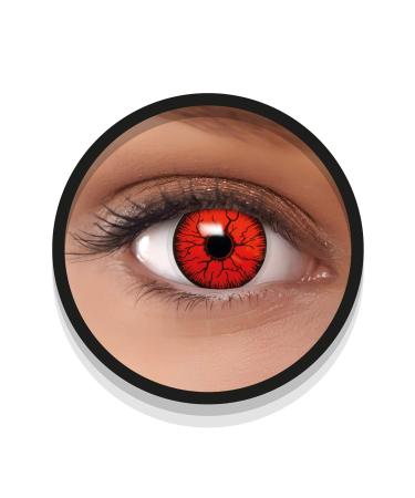 FXEYEZ Colored contact lenses Halloween Red Devil 2 pieces (1 pair) without prescription easy -to -use red lentils 2 x colored contact lens for cosplay carnival carnival anime
