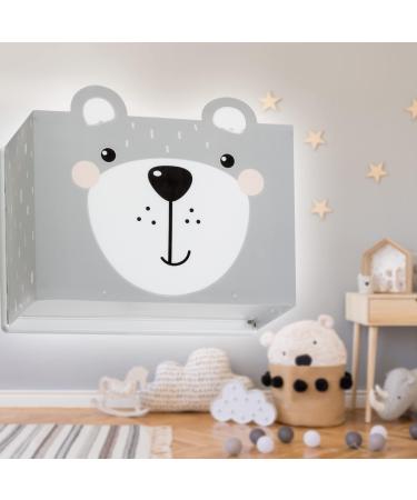Dalber Little Teddy Bear Children's Wall Lamp - Grey Animal Light for Kids' Room | E27 | 64578 - Buy Online on GoSupps.com
