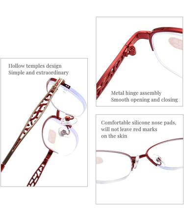 Zukky Anti-Blue Light Glasses for Women - Exquisite Hollow Bracket Oval Metal Frame - AM23 Red - Size 4x - Computer & Reading Glasses - Buy Online on GoSupps.com