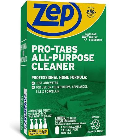 Zep PRO-TABS All Purpose Cleaner - Eco-Friendly Dissolvable Tablets (4 Pack) | Just Add Water for Instant Cleaning - Buy Online on GoSupps.com