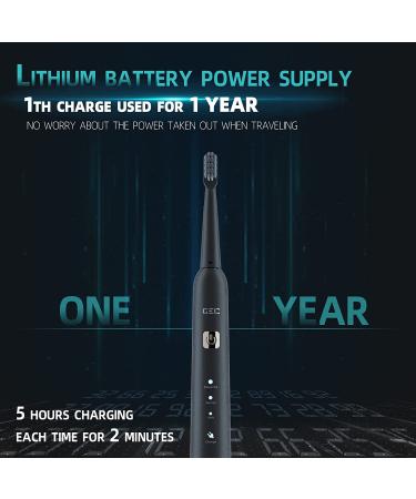 GEC Sonic Electric Toothbrush for Adults | 8 Brush Heads | 40000 VPM | 365-Day Charge | 6 Modes | Black - Buy Online on GoSupps.com