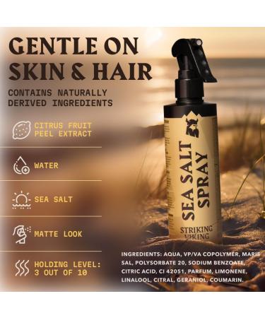 Striking Viking Sea Salt Spray for Men | Citrus Scent Hair Texturizer - Volumizing Curl Enhancing Paraben Free 6.76 fl Oz - Made in Germany - Buy Online on GoSupps.com