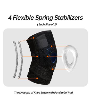 KEPHTELAN Adjustable Compression Knee Brace for Women and Men - Support for Meniscus Tear, ACL, MCL - Joint Pain Relief - Small Black - Buy Online on GoSupps.com