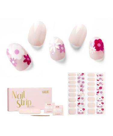 NAILOG Semi Cured Gel Nail Strips 34 pcs Salon-Quality Gel Nail Stickers Long Lasting Nail Wraps for Women with Soft Gel Finish Florid - Buy Online on GoSupps.com
