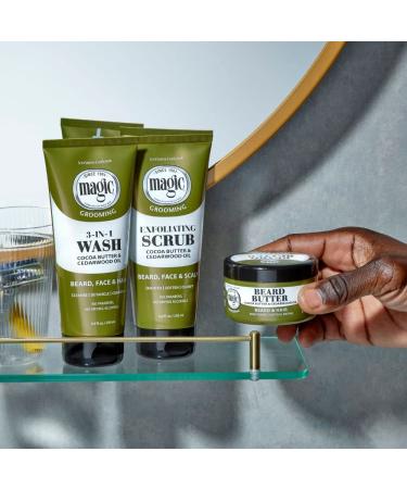 Softsheen-Carson Magic Men's Exfoliating Face Scrub - Cocoa Butter & Cedarwood Oil for Beard, Skin & Scalp - 6.8 fl oz - Buy Online on GoSupps.com