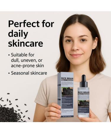 3PCS Black Rice Face Serum with Rice Bran Water Niacinamide & Lactic Acid Gently Exfoliates Reduces Blackheads & Brightens - Buy Online on GoSupps.com