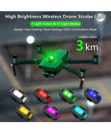 LECART 6 Pcs Rechargeable LED Aircraft Strobe Lights | 7 Colors Anti Collision Light for Motorcycle, Car, E-Bike, Drone, RC Boat, Bicycle - Buy Online on GoSupps.com
