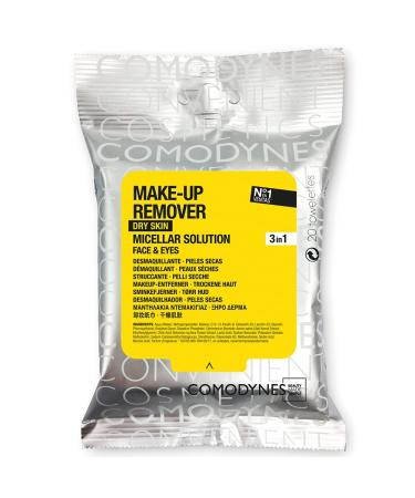 Comodynes Make Up Remover Towelettes Sensitive and Dry Skin 20 Towelettes