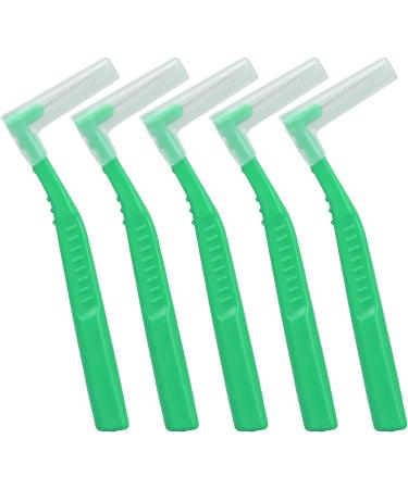 Interdental Brushes for Effective Dental Care | L-Shaped 5-Part Brush for Plaque Removal & Braces | Green - Buy Online on GoSupps.com