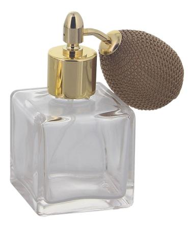 Kosmetex Gold Perfume Atomizer - Square Pump Bottle with Ball Pump | Elegant & Refillable | International Shipping - Buy Online on GoSupps.com