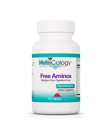 Nutricology Free Aminos Supplement - Essential Amino Acids Complex Lean Muscle Mass Support Vegetarian Capsules - 100 Count