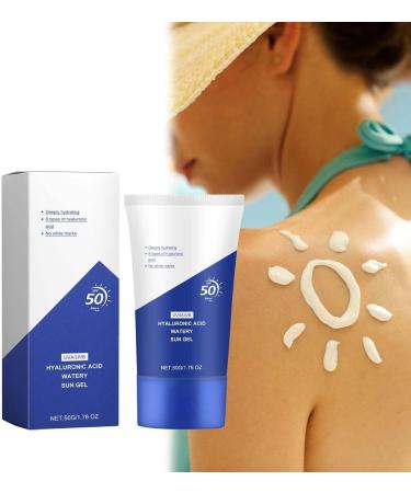 Sunscreen with Hyaluronic Acid SPF 50 Aqueous Solar Hyaluronic Acid Gel for Face Moisturizing Sunscreen Long Lasting Moisturizing Sweatproof for All Skin Types - Buy Online on GoSupps.com
