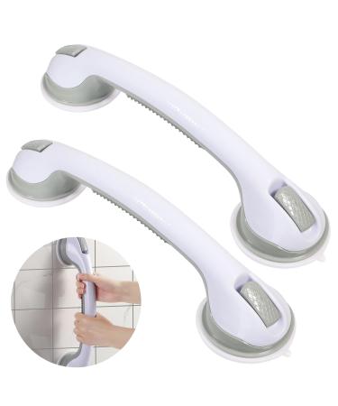 2PCS 16" Grab Bars for Bathroom Non Skid Shower Handle Grab Bars for Bathtubs and Showers Removable Shower Handrails for Safety Hand Rail Support for Tub Handicap Elderly Injury Kid pregnant woman