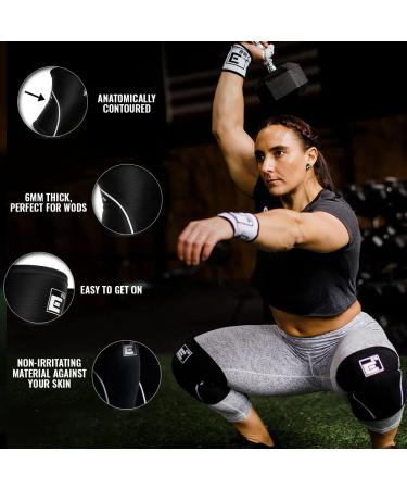 6mm Neoprene Knee Sleeves for Weightlifting - Pair for Compression, Mobility & Warmth - Ideal for Squats, Deadlifts, Olympic Lifting - Large Black/White - Buy Online on GoSupps.com