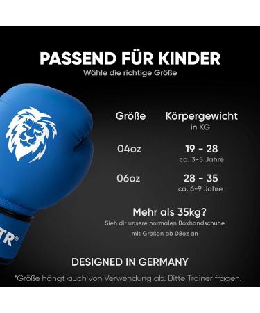 Fightr Children Boxing Gloves - Ultimate Protection for Kids | MMA Muay Thai Kickboxing & Martial Arts | Includes Carry Bag - 04 & 06 oz (Blue) - Buy Online on GoSupps.com