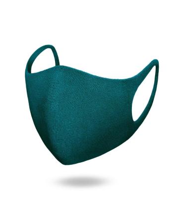 Knitido Comfy Mask Free Organic Cotton reusable mask made of organic cotton two-layer fabric mask breathable unisex 1 piece (1 Pack) Petrol (022)