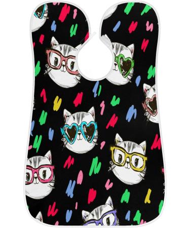 Beard Bib Apron for Men - Non-Stick Waterproof Hair Catcher with Colorful Cat Pattern | Perfect for Shaving & Trimming - Buy Online on GoSupps.com