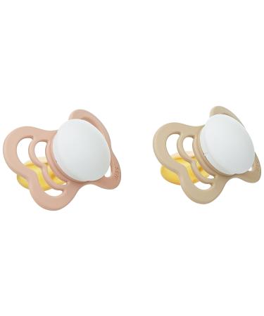 BIBS Couture pacifier 2-pack BPA-free jaw-friendly shape. Natural rubber/latex size 2 (6-18 months) Blush/Vanilla Night - Buy Online on GoSupps.com