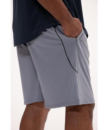 DEVOPS Men's 2-Pack Loose-Fit Workout Gym Shorts with Pockets - X-Large - Black/Steel - Buy Online on GoSupps.com