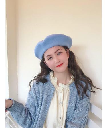 Kmiunty Handmade White Cloud Wool Beret Hat - Women's Winter Warm Cap - Buy Online on GoSupps.com