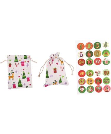 RORPOIR 51pcs Christmas Countdown Calendar Christmas Calendar Pouch Christmas Hanging Halloween Burlap Bag - Buy Online on GoSupps.com