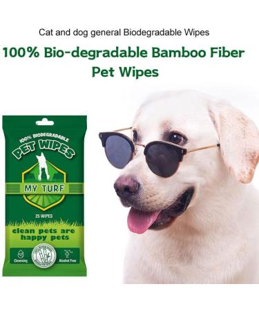Buy My Turf Cleaning Towels for Dogs & Cats | Biodegradable Ear & Eye Towels | 25 Pack (15.2 x 20.3 cm) - Eco-Friendly Pet Care - Buy Online on GoSupps.com