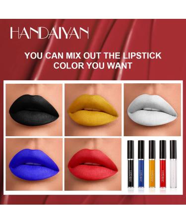 WYSHAK Liquid Lipstick Set - 5 Basic Colors with Brush | DIY's Favorite Lipstick Colors | Long-Lasting Formula | Includes Free Colors - Buy Online on GoSupps.com