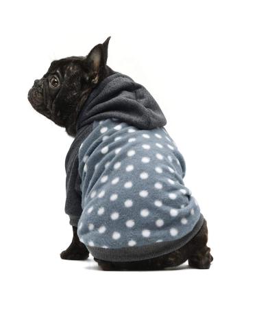 Fitwarm Polka Dot Pet Clothes Dog Hoodie Sweatshirts Pullover Cat Jackets Fleece Grey Medium Medium Grey