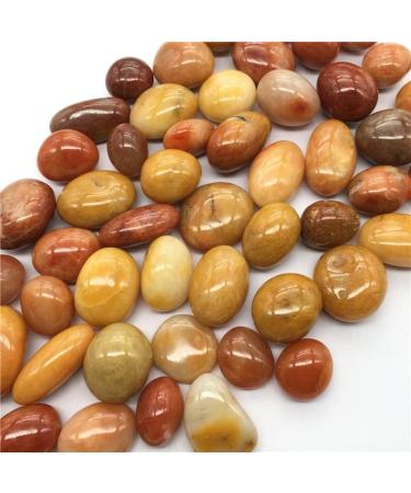 Natural Crystals Stone Golden Silk Jade Tumbled Stones for Christmas Decorations - (Color: Yellow Size: approx20-30mm) - Buy Online on GoSupps.com
