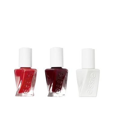 Essie Gel Couture 8-Free Vegan Holiday Longwear Nail Polish Set - Express Reds for Lasting Shine | 3 Piece Kit - Buy Online on GoSupps.com