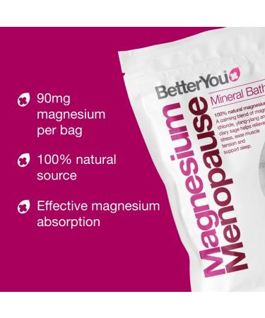 BetterYou Magnesium Menopause Bath Flakes - Soothing Magnesium Soak for Menopause Support - Ylang Ylang & Clary Sage - 1.6 lb - International Shipping Available - Buy Online on GoSupps.com