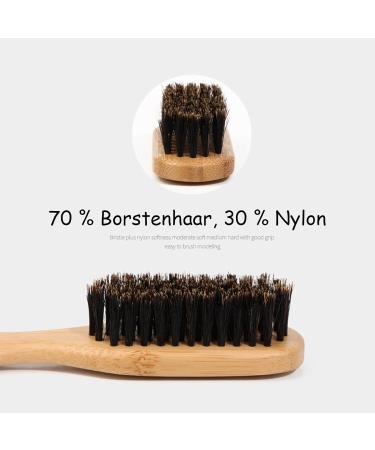 Buy 2-piece Wild Boar Bristle Beard Brush for Men | Perfect Beard Care & Hair Styling Tool - All Hardness Types - Buy Online on GoSupps.com