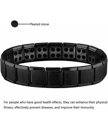 ZXCVB Titanium Power Magnetic Therapy Bracelet - Black Two-Row Slim Fit Men's Magnetic Band for Optimal Health - Buy Online on GoSupps.com