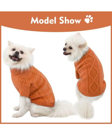 Classic Dog Sweater | Warm Turtleneck Puppy & Cat Coat | Winter & Holiday Pet Outfits | XXL Caramel - Buy Online on GoSupps.com