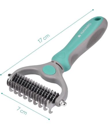 Navaris Pet Fur Dematting Comb - Undercoat Remover and Deshedding Tool for Dogs and Cats - Suitable for Small to Large Pets - Long or Short Hair - Style 2 - Buy Online on GoSupps.com
