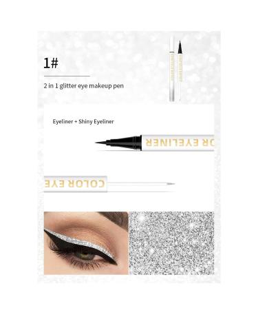 Multichrome Waterproof Double-Head Eyeliner Pen - Ultra-Fine Tip, Smudge-proof, Metallic Grey - 1PC - Buy Online on GoSupps.com
