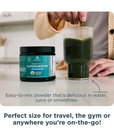 Ancient Nutrition Organic SuperGreens Powder with Probiotics Organic Multivitamin Greens Made from Real Fruits Vegetables and Herbs Digestive and Energy Support 12 Servings 3.6oz - Buy Online on GoSupps.com