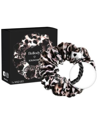 Bellody Scrunchies with - velvety soft strong hold Velvet look exclusive colors (1 piece - Wild Leo) - Hair tie Scrunchie in Leopard - Buy Online on GoSupps.com