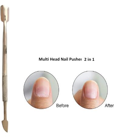 Stainless Steel Double Ended Nail Pusher & Cleaner for Manicure/Pedicure - Gel Polish Remover Tool for Fingernails & Toenails - Buy Online on GoSupps.com