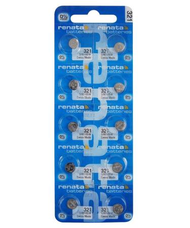 Renata 321 SR616SW Batteries - 1.55V Silver Oxide 321 Watch Battery (10 Count)