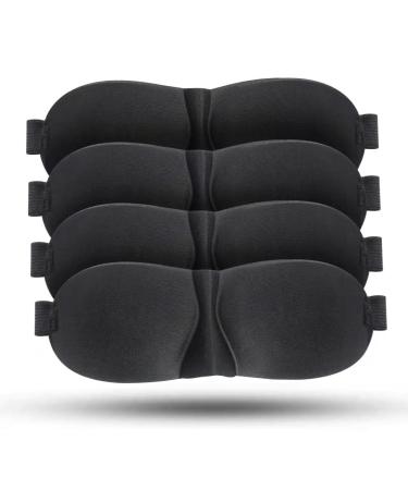 Ravani Sleep Mask for Men Women Eye Mask for Sleeping Sleep Eye Mask with Adjustable Velcro Eyes Cover for Deep Sleeping Portable Packing for Easy Use Great for Sleeping in Bright Lights Car(4Pack) 4 Pack
