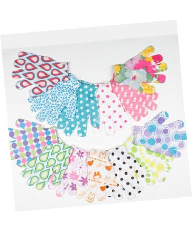 minkissy 3 Pairs Printed Bath Gloves Exfoliating Gloves Shower Gloves Five Fingers Bath Towel Child - Buy Online on GoSupps.com