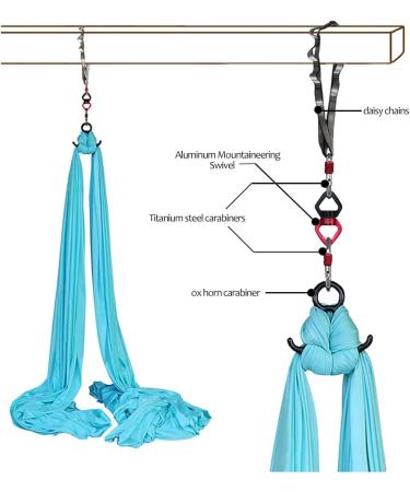 Aerial Yoga Deluxe Equipment Set - 11 yards Hammock Swing for Aerial Acrobatics & Dance - Black - Buy Online on GoSupps.com