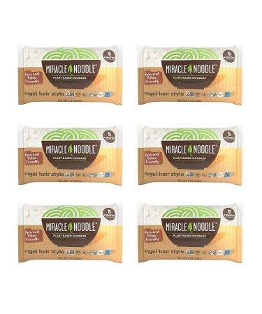 Miracle Noodle Angel Hair Pasta - Plant Based Shirataki Noodles, Keto, Vegan, Gluten-Free, Low Carb, Paleo, 0 Calories, Soy Free, Non-GMO - Perfect for Your Keto Diet - 7 oz (Pack of 6) Standard Packaging
