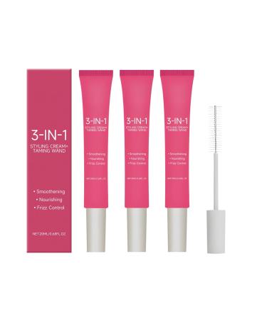 BAInuai 3 Pieces Hair Styling Cream 3in1 Styling Cream for Flying Hair Curl Defining Cream Smoothing Cream for Shiny Hair Safe Healthy