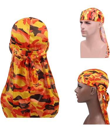 Premium Military Camouflage Silky Durags (3-Pack) - Long Tail Doo Rag for 360 Waves Men - Buy Online on GoSupps.com