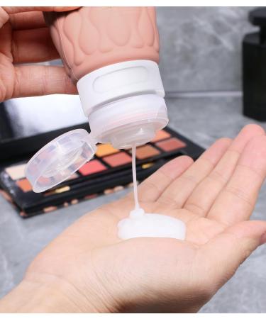 4 Pack Travel Bottles for Toiletries with Labels 100ML Silicone Travel Bottles Set with Clear Zipper Toiletry Bag Leakproof Refillable Squeeze Travel Size Containers for Shampoo Conditioner Green/Purple/Orange/Yellow - Buy Online on GoSupps.com