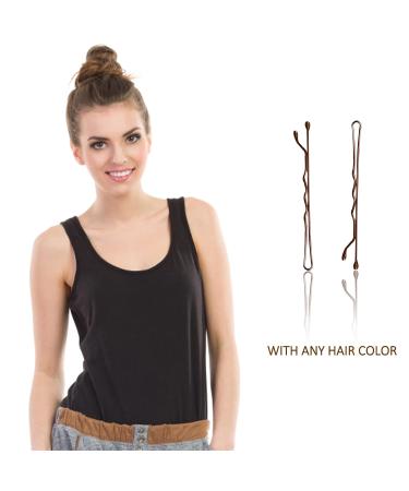 COEETR 150 Brown Metal Wave Shape Hairpins - Perfect Hair Clips for Women & Girls | Essential Hair Accessories with Storage Box - Buy Online on GoSupps.com