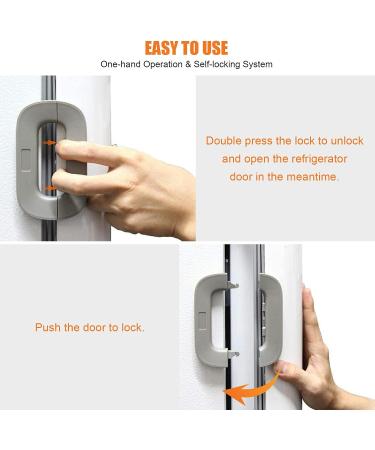 Refrigerator Locks Child Safety Locks 2 Packs Home Fridge Locks Toddler Baby Kids Safety Freezer Door Locks Baby Proofing Cabinet Locks with Strong Adhesive No Tools or Drill Need Grey - Buy Online on GoSupps.com