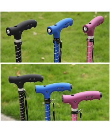 Walking Stick Smart Multi-Function Illuminated Crutches Elderly Telescopic Adjustable Walker Lightweight Blue It's so Kind of You powerfully Black - Buy Online on GoSupps.com